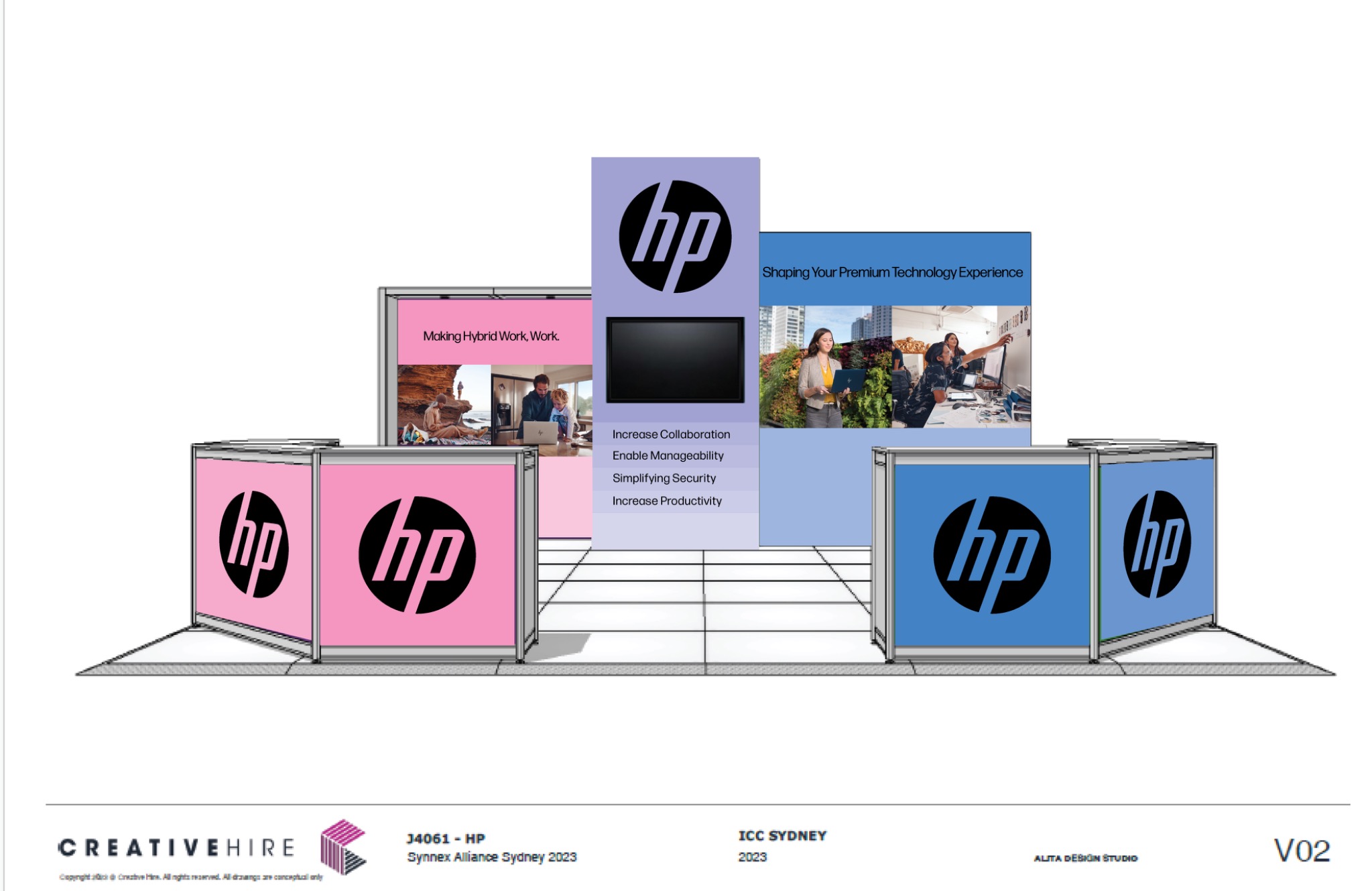 HP partner booth artwork developed for SYNNEX Alliance Sydney 2023